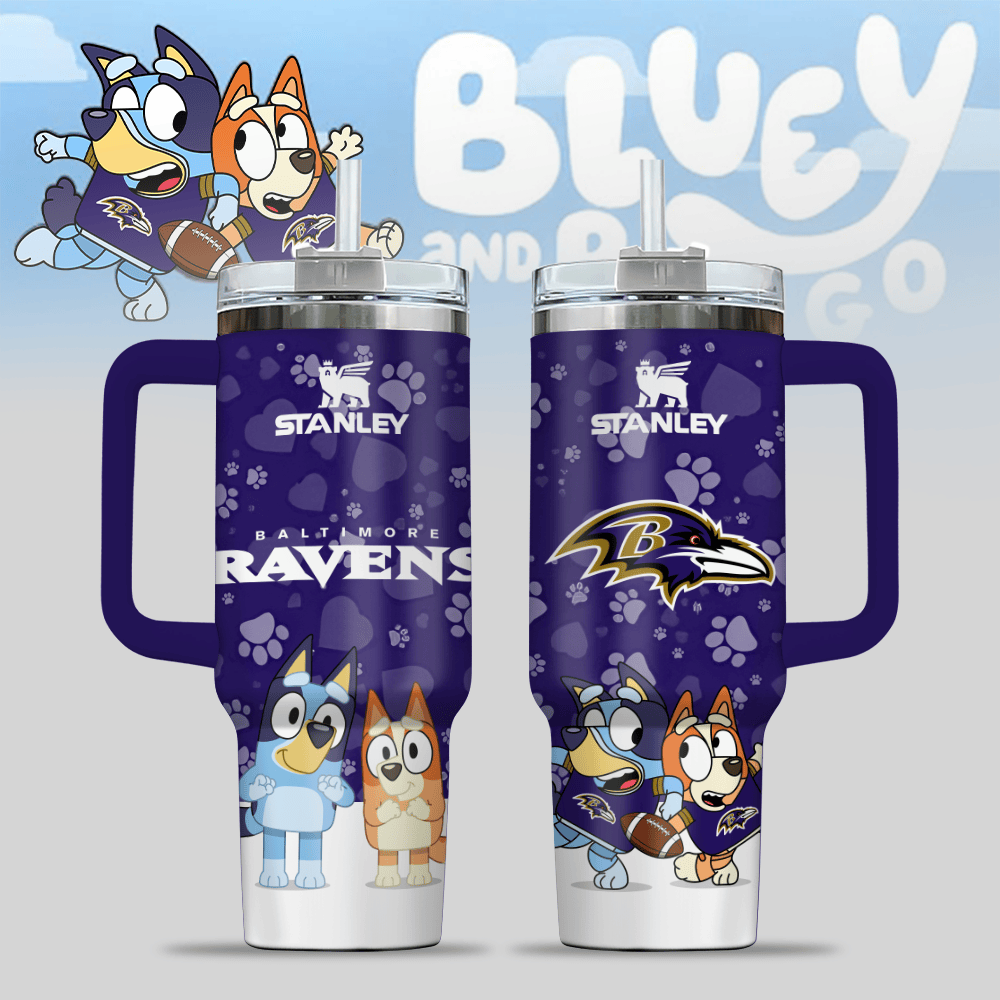 Baltimore Ravens NFL x Bluey Custom Stanley Cup 40 oz 30 oz Tumbler With HandleTVC2301124