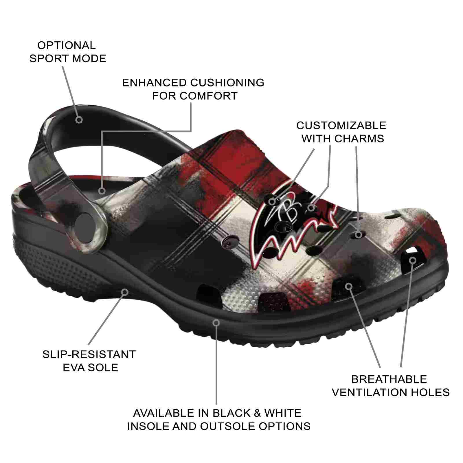 Baltimore Ravens Plaid Fusion ClogTVC1801934 - Image 5