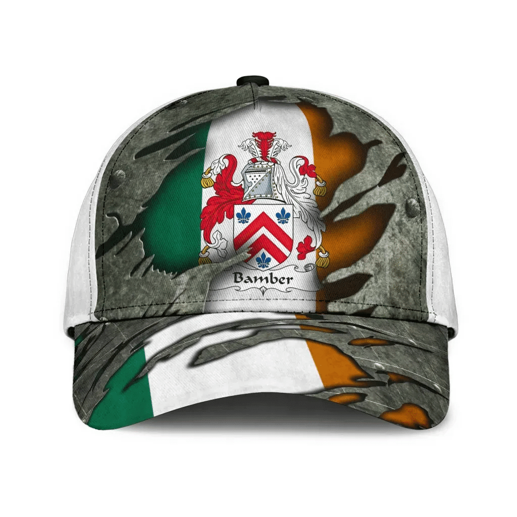 Bamber Coat Of Arms - Irish Family Crest Hat Classic Cap 3D Trucker Hats Custom Hats Gifts For Men & Women