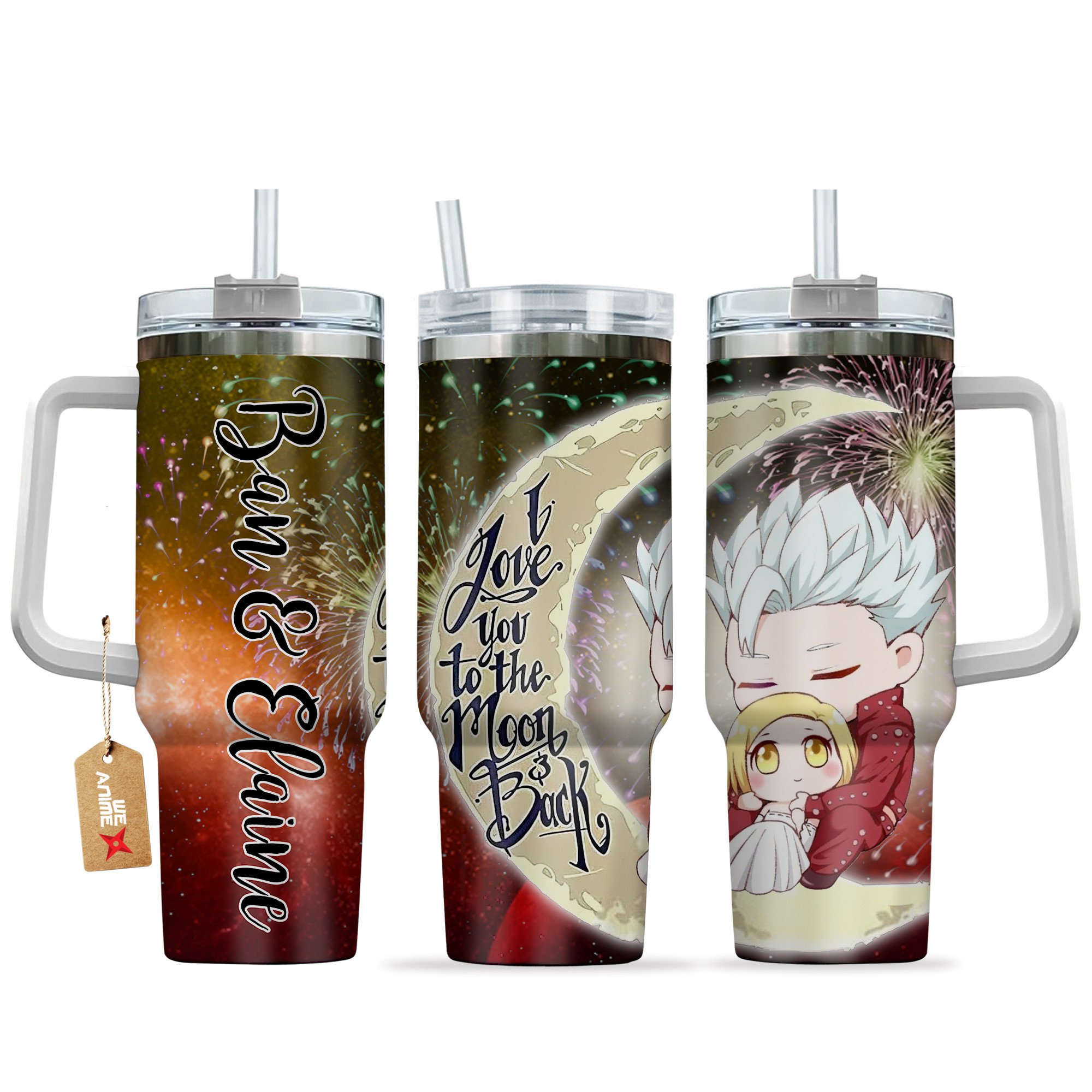 Ban & Elaine The Seven Deadly Sins Anime Valentine Custom Stanley Cup 40 oz 30 oz Tumbler With HandleTVC2301167