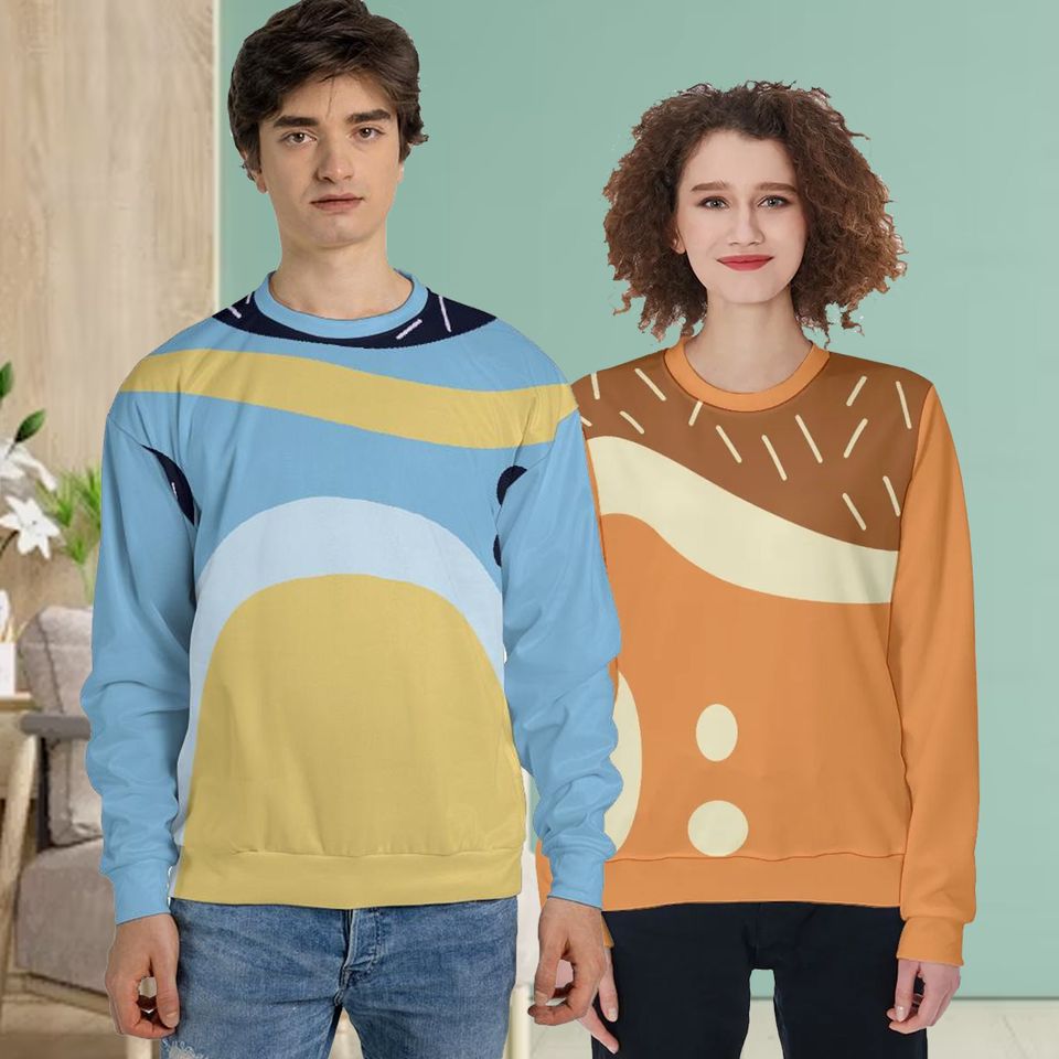 Bandit Dad Chilli Mom Halloween Costume Sweatshirt, Bandit Chilli All Over Print Sweatshirt