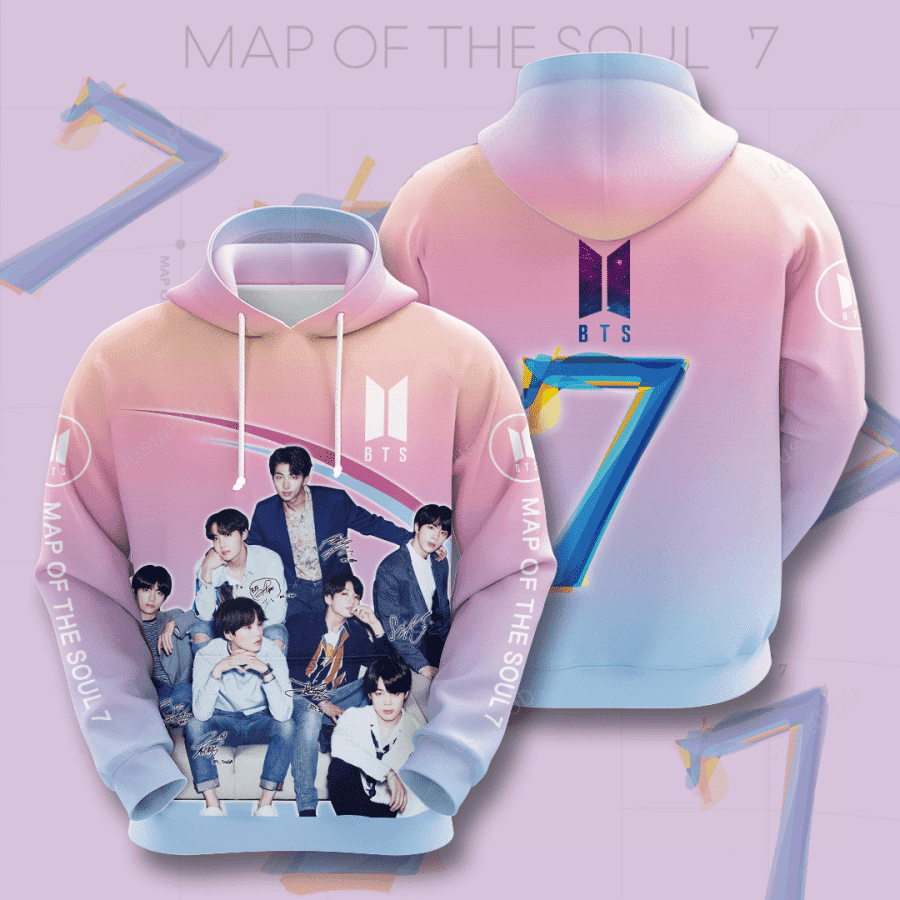 Bangtan Boys BTS Map Of The Soul 7 3D All Over Print Hoodie, Zip Hoodie