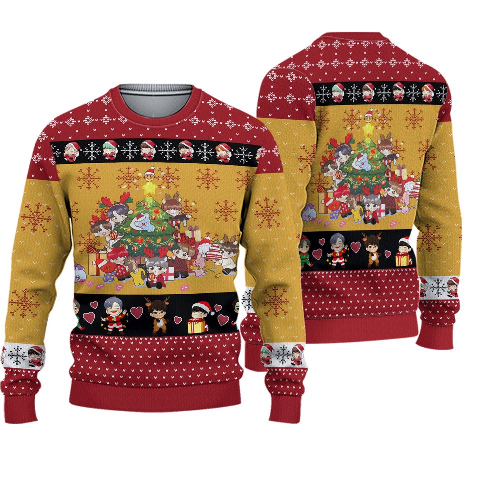 Bangtan Boys Friends BTS Chibi Ugly Sweater