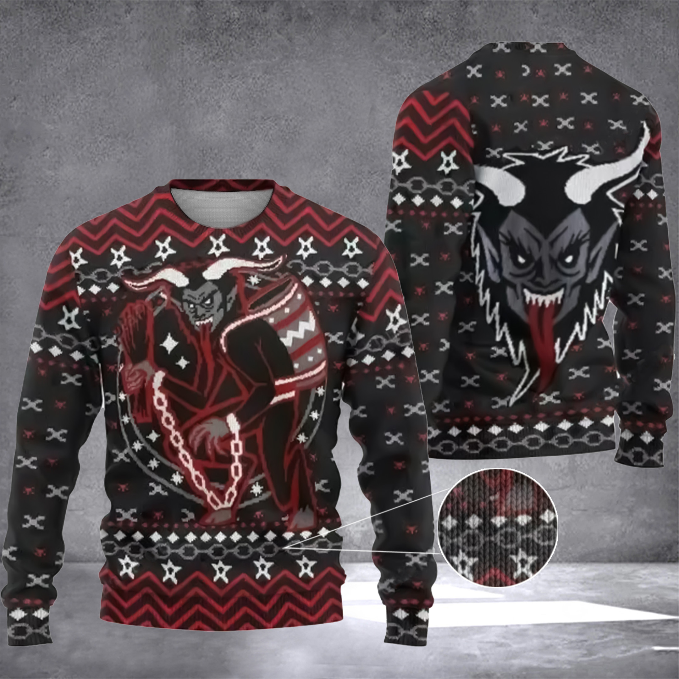 Baphomet Christmas Sweater Baphomet Ugly Christmas Sweater Presents