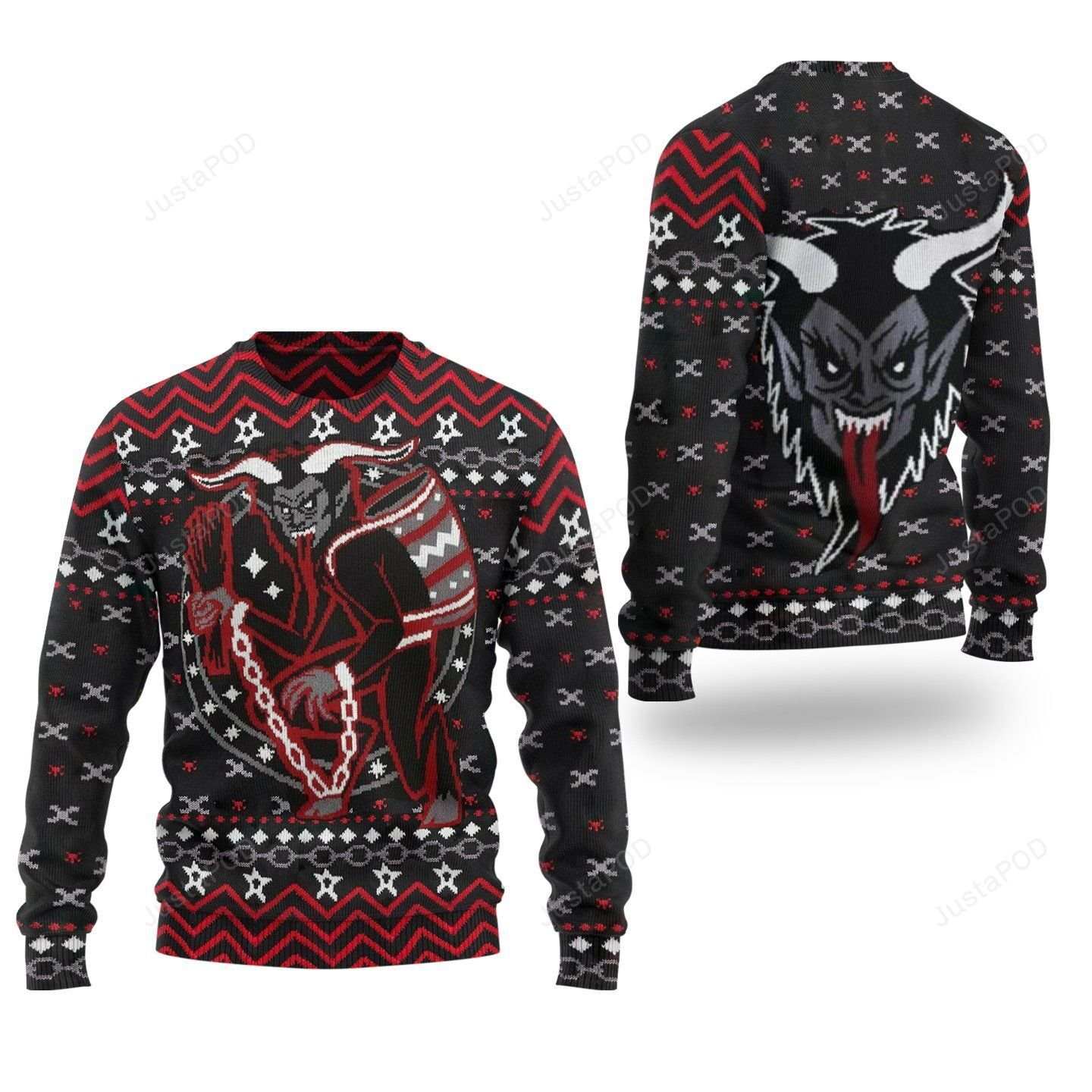Baphomet Satanic Ugly Christmas Sweater Adult 3D Funny Matching for family