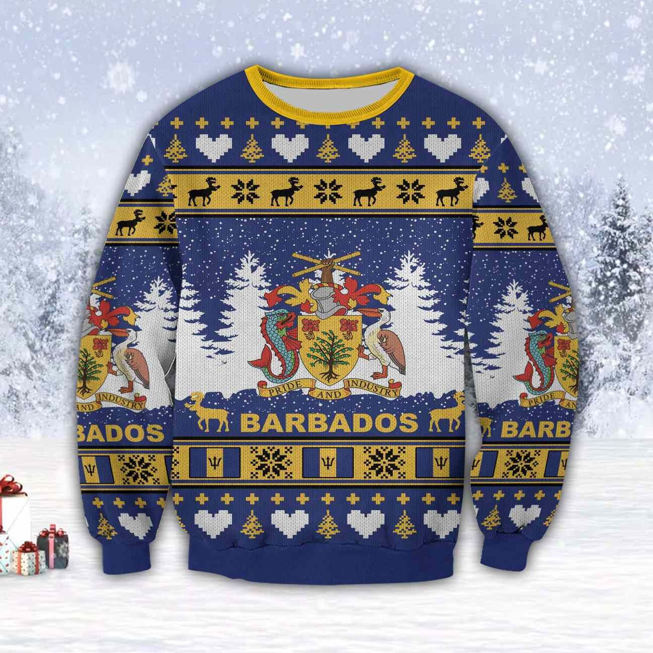 Barbados Island Ugly Christmas Sweater Adult 3D Funny Matching for family