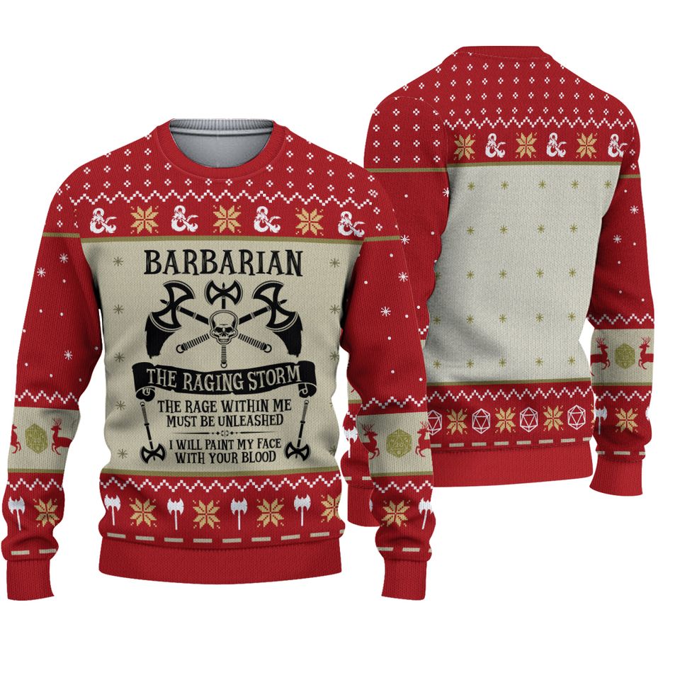 Barbarian Dungeons & Dragons Ugly Sweater