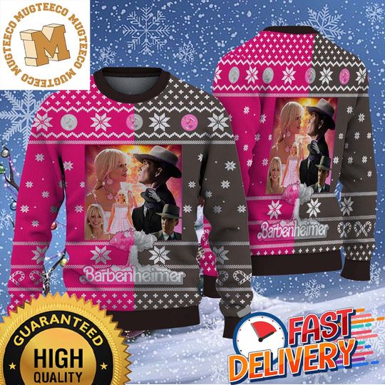 Barbenheimer 2023 Holiday Gift Oppenheimer Christmas Ugly Sweater - Image 2