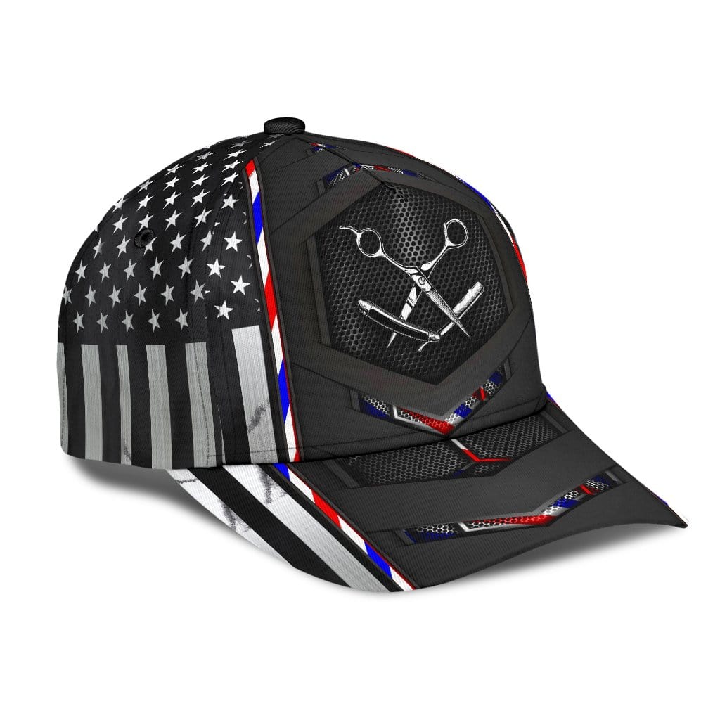 Barber Baseball Cap Barber American Flag Carbon Classic Hat Trucker Hats Custom Hats Gifts For Men & Women