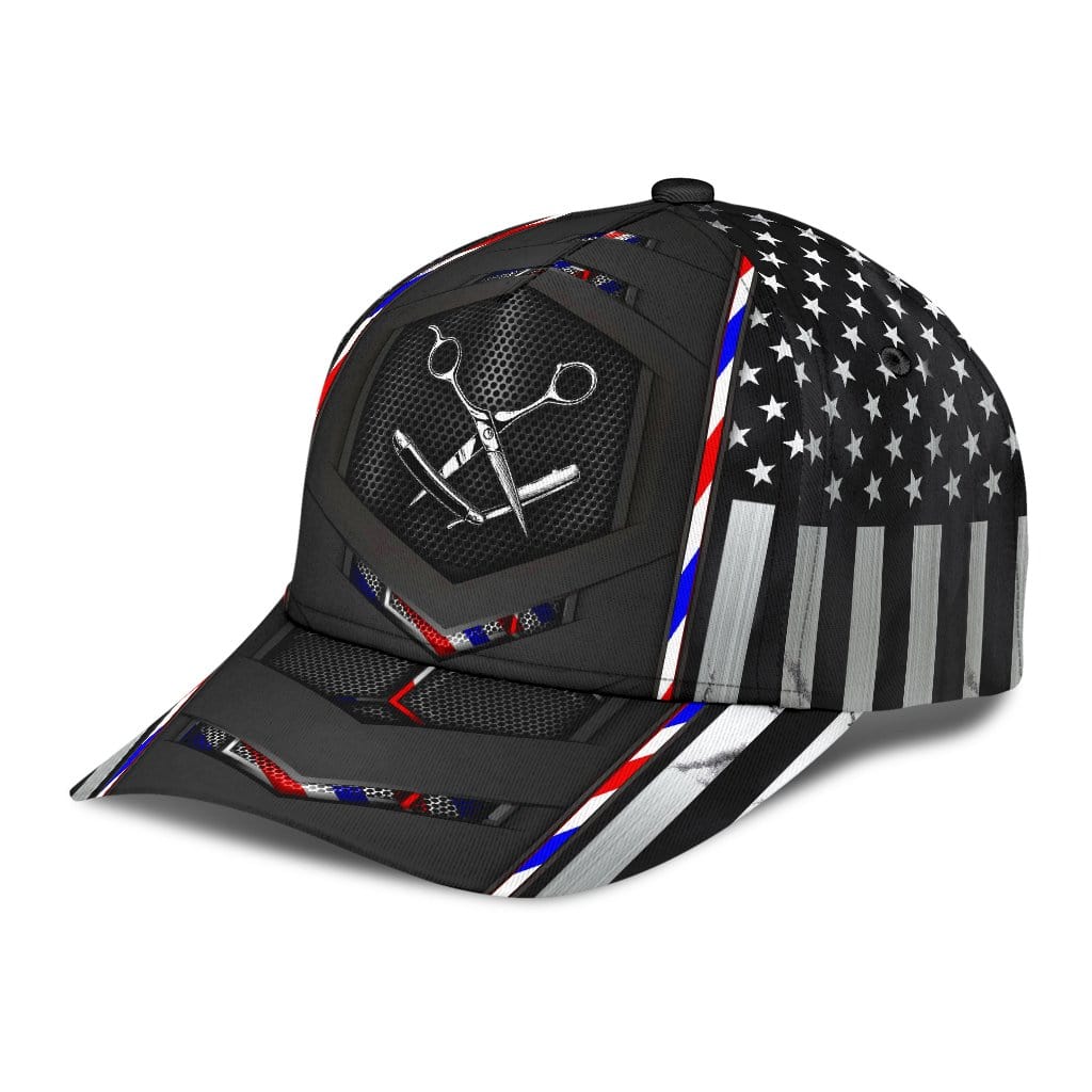 Barber Baseball Cap Barber American Flag Carbon Classic Hat Trucker Hats Custom Hats Gifts For Men & Women