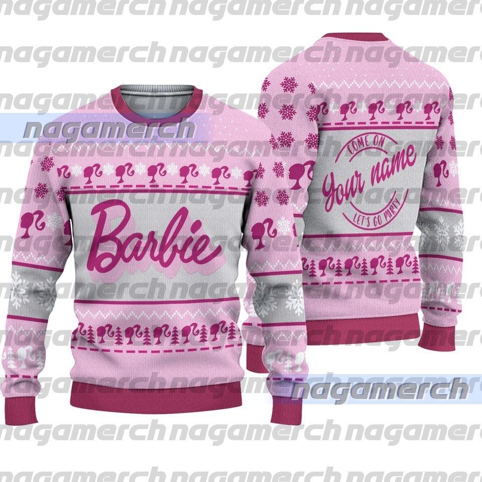 Barbie Custom Name Ugly Christmas Sweater