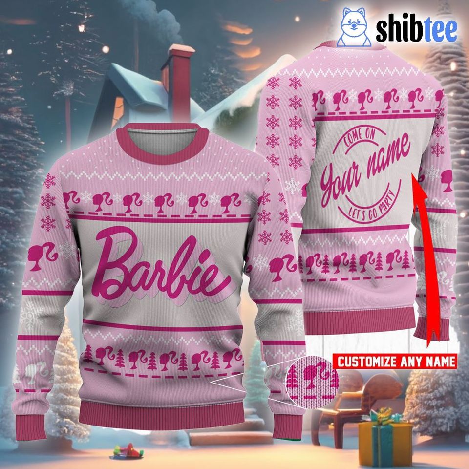 Barbie Custom Name Ugly Christmas Sweater