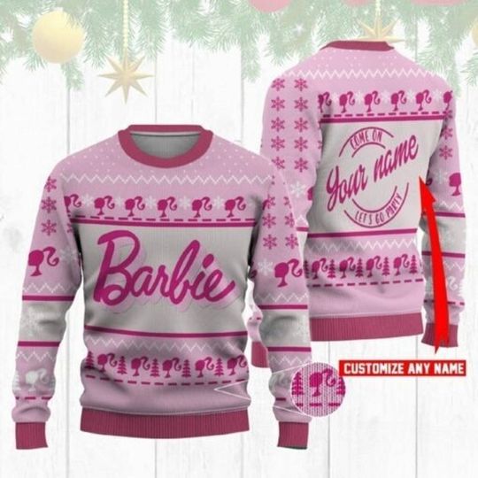 Barbie Custom Name Ugly Christmas Sweater, Christmas Gift Sweatshirt, Xmas gift - Image 10