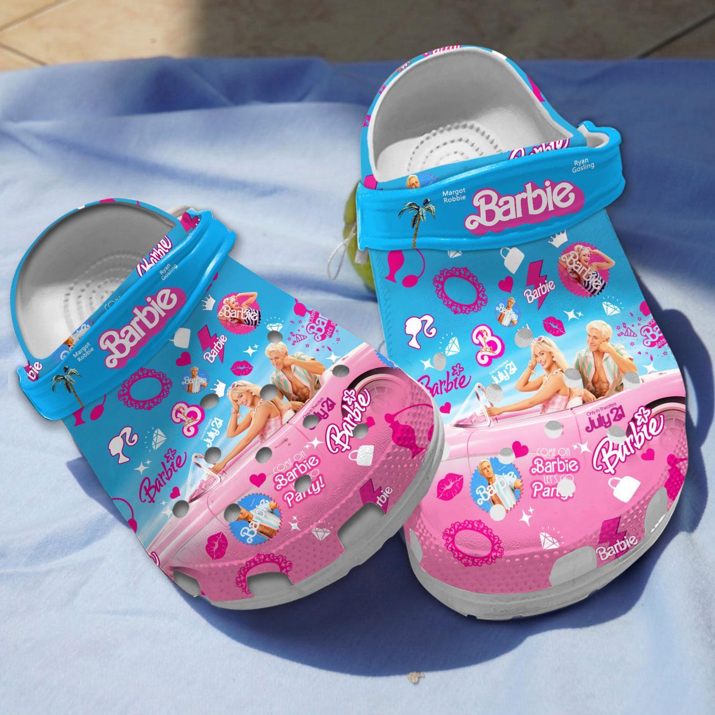 Barbie Movie Crocs Crocband Clogs Shoes Comfortable For Men Women and Kids