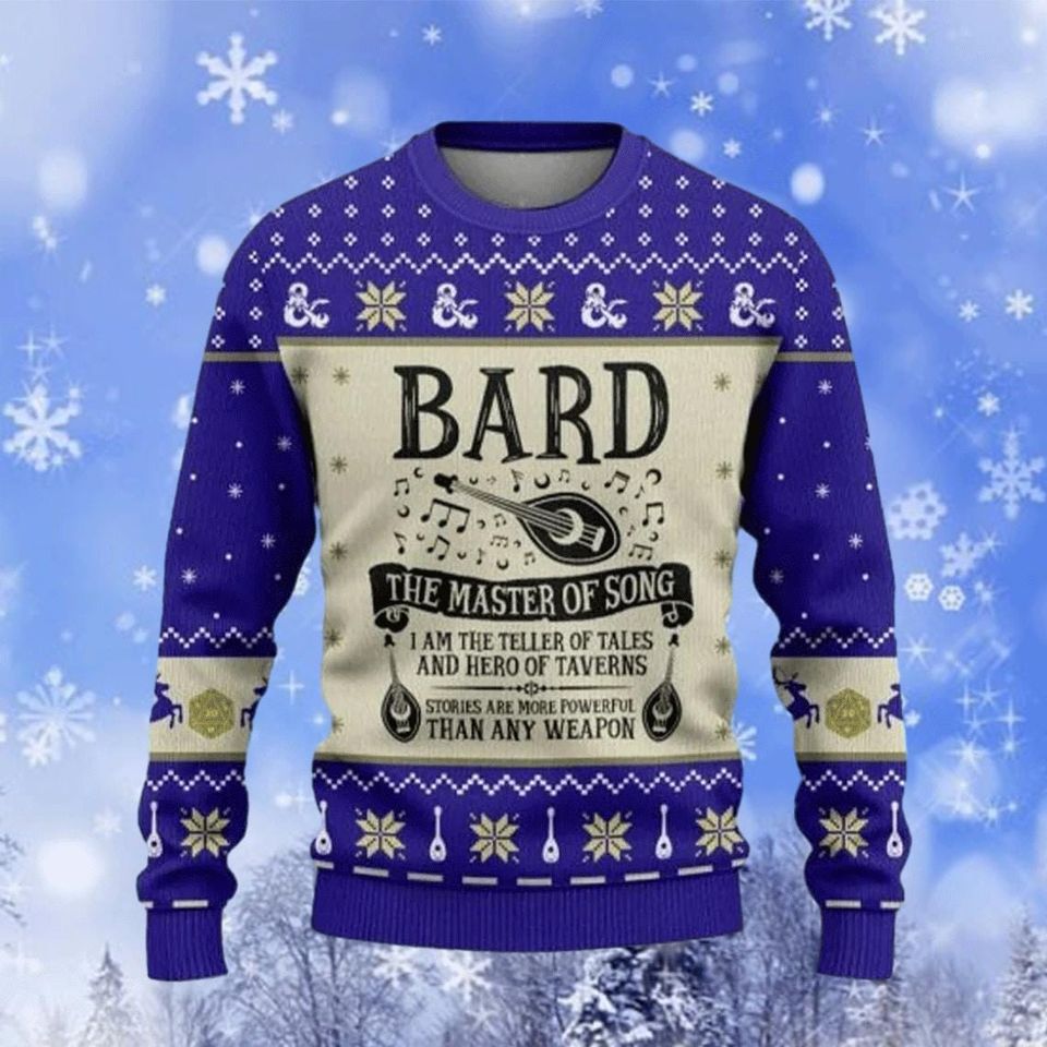Bard The Master Of Song Ugly Sweater, Dnd Sweater, Dungeons & Dragons Lovers