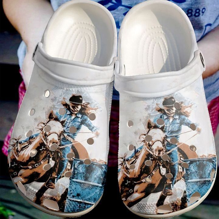 Barrel Racing Girl In Speed Classic Clogs Shoes