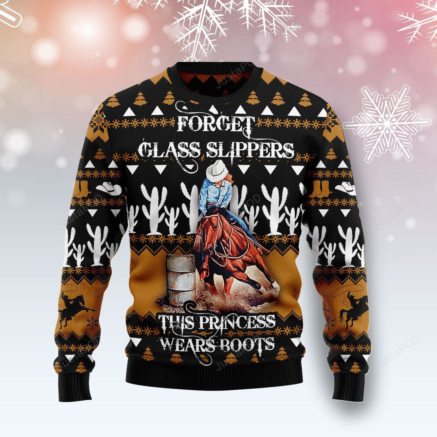 Barrel Racing Girl Ugly Christmas Sweater Adult 3D Funny Matching for family