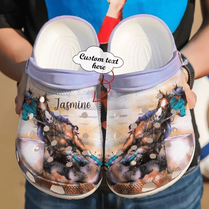 Barrel Racing Personalized Girl Classic Clogs Shoes