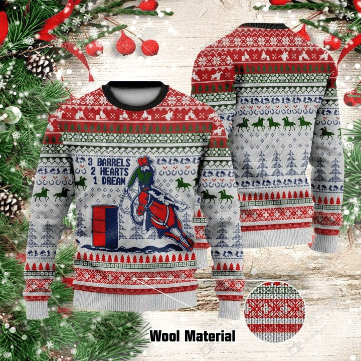 Barrel Racing Ugly Christmas Sweater Adult 3D Funny Matching for family