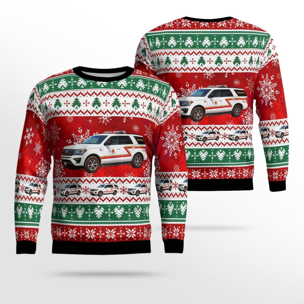 Barrington Illinois Barrington Countryside Fire Protection District BT38 AOP Ugly Sweater Xmas Unisex Sweater Christmas Gifts for Men Women