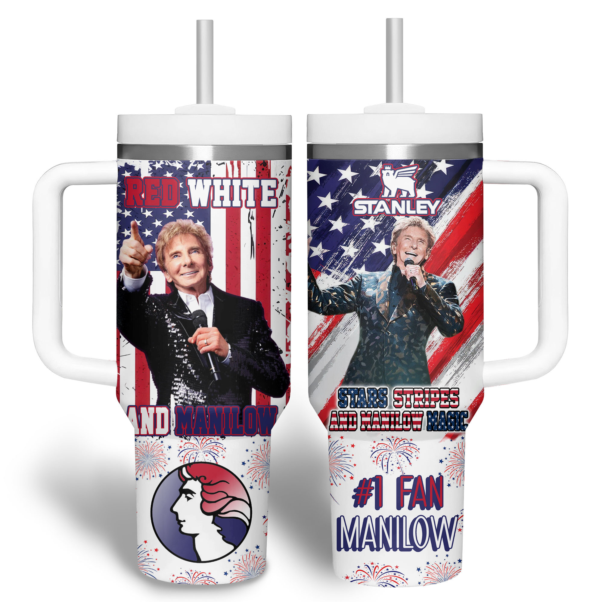 Barry Manilow Music Custom Stanley Cup 40 oz 30 oz Tumbler With HandleTVC2301179 - Image 2