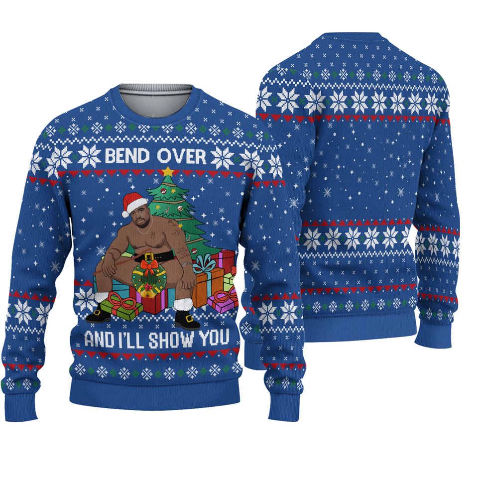 Barry Wood Bend Over And I Will Show You ugly Christmas Sweater