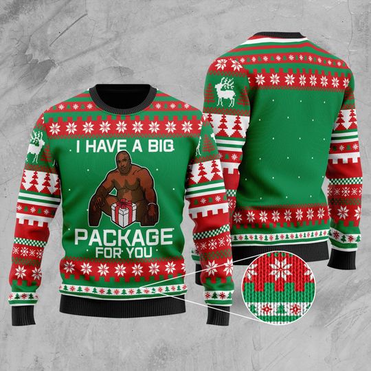 Barry Wood Christmas Sweater Big Black Guy I Have A Big Package For You Sweater - Image 2