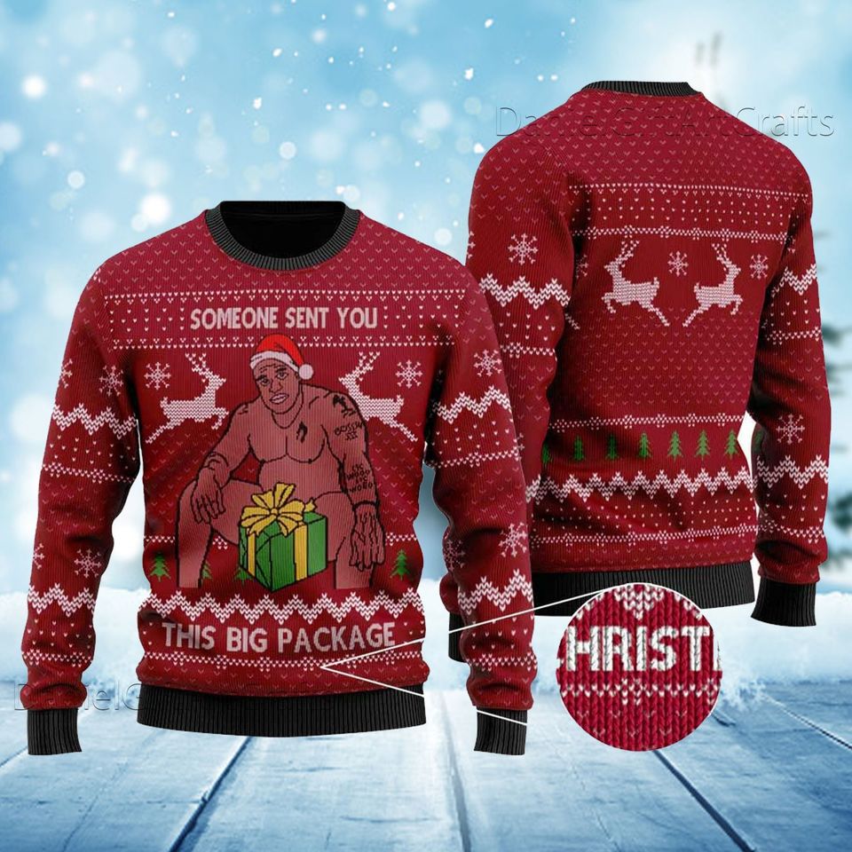 Barry Wood Christmas Ugly Sweater, Someone Sent You This Big Package Christmas Sweater