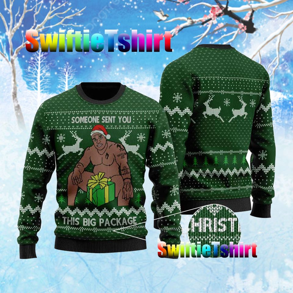 Barry Wood  Someone Sent You This Big Package Ugly Christmas Sweater