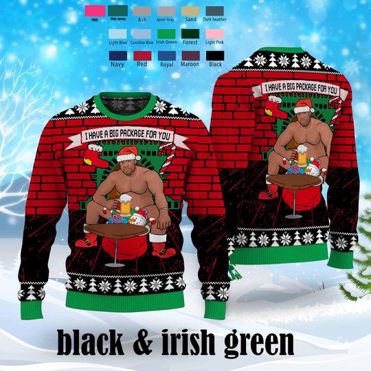 Barry Wood Ugly Christmas Sweater, I Have A Big Package For You Christmas Sweater - Image 9