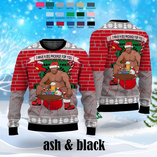 Barry Wood Ugly Christmas Sweater, I Have A Big Package For You Christmas Sweater - Image 8