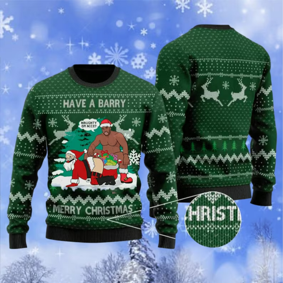 Barry Wood Ugly Sweater, Barry Wood I Have A Big Package For You Ugly Christmas