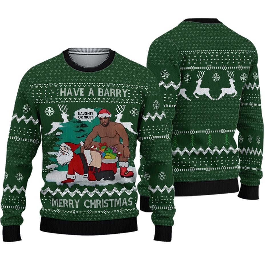 Barry Wood Ugly Sweater, Barry Wood I Have A Big Package For You Ugly Christmas Sweater