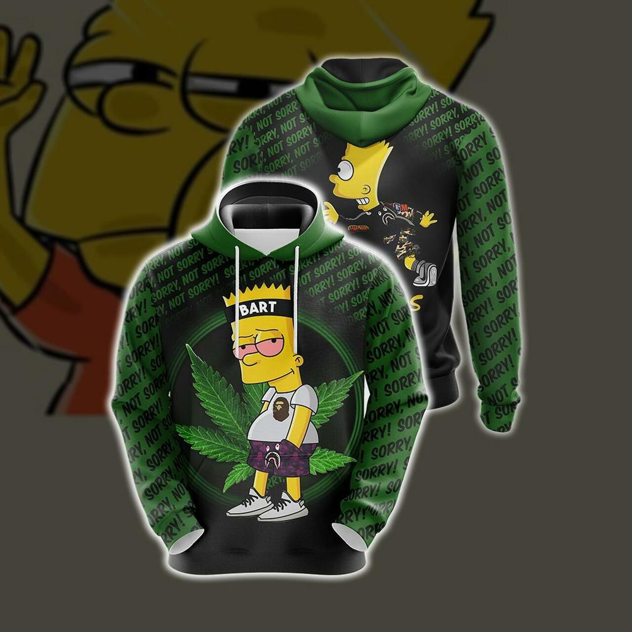 Bart The Simpsons Unisex 3D All Over Print Hoodie, Zip Hoodie
