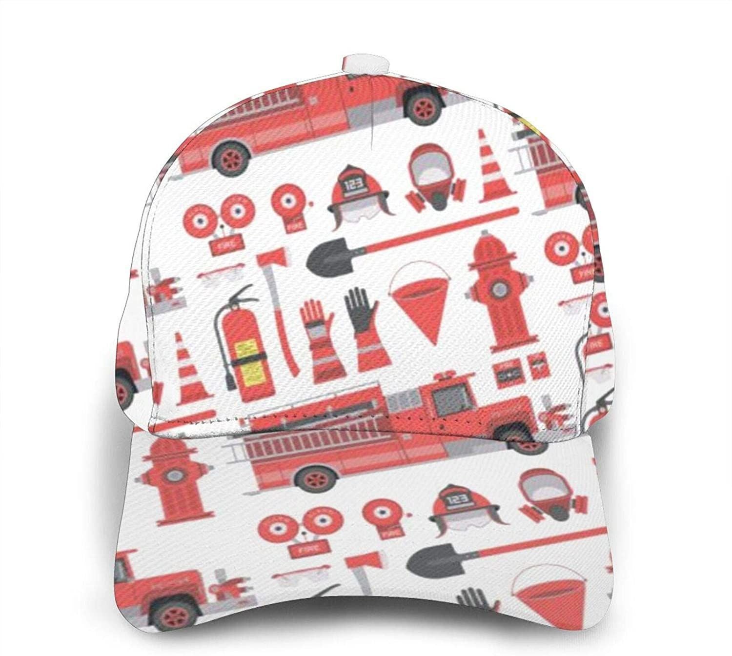 Baseball 3D Cap Fire Truck Firefighter Pattern Fireman Fashion Caps Trucker Hats Sports Hat Trucker Hats Custom Hats Gifts For Men & Women