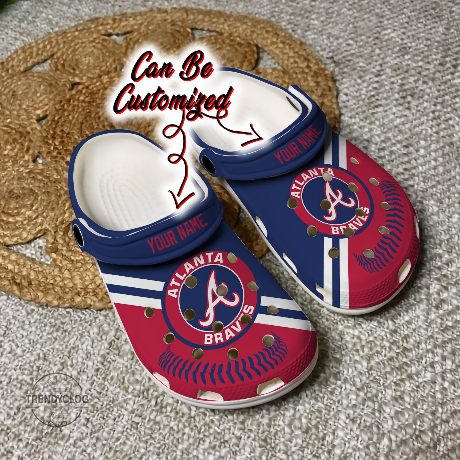 Baseball ABraves Personalized Baseball Logo Team Clog Shoes