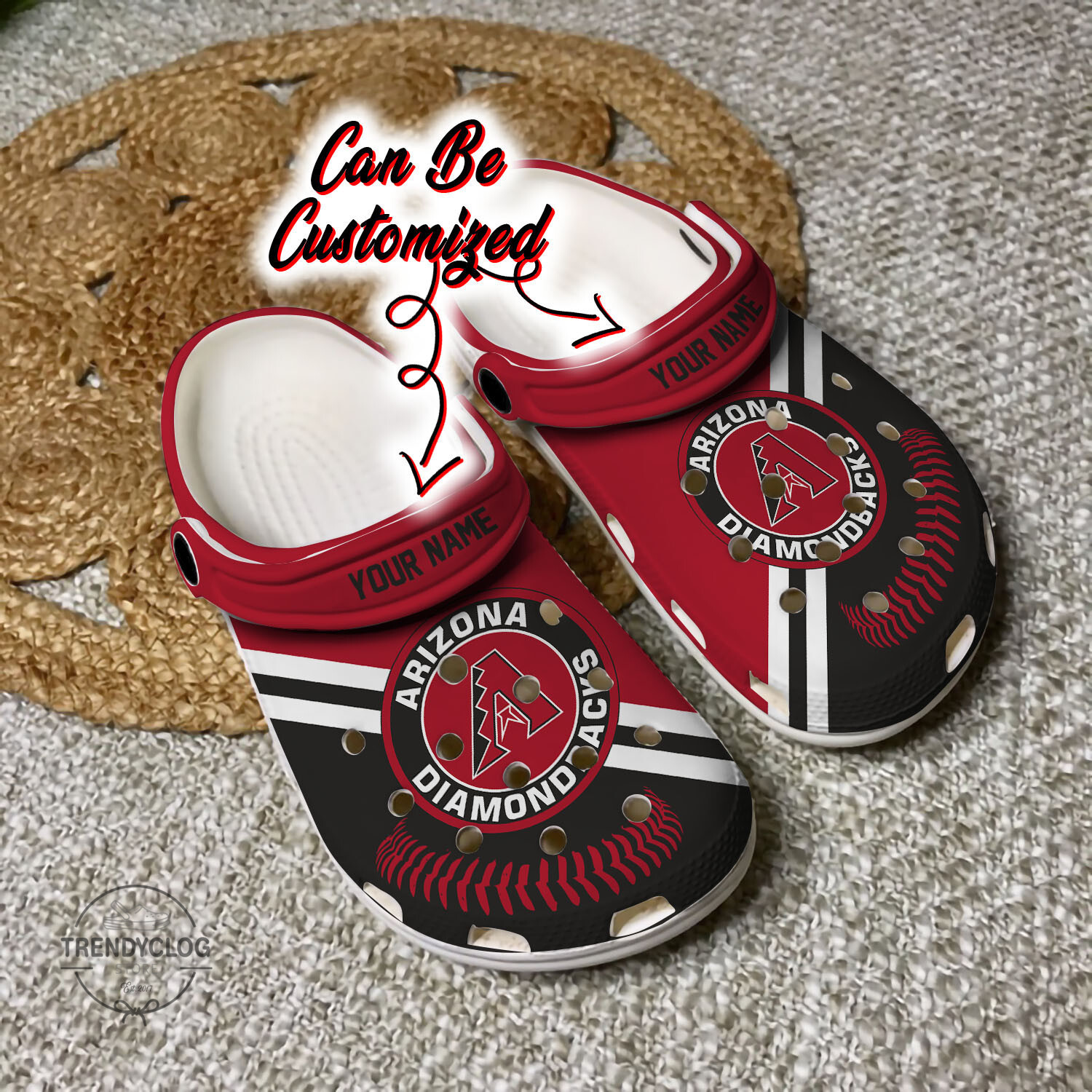Baseball ADiamondbacks Personalized Baseball Logo Team Clog Shoes