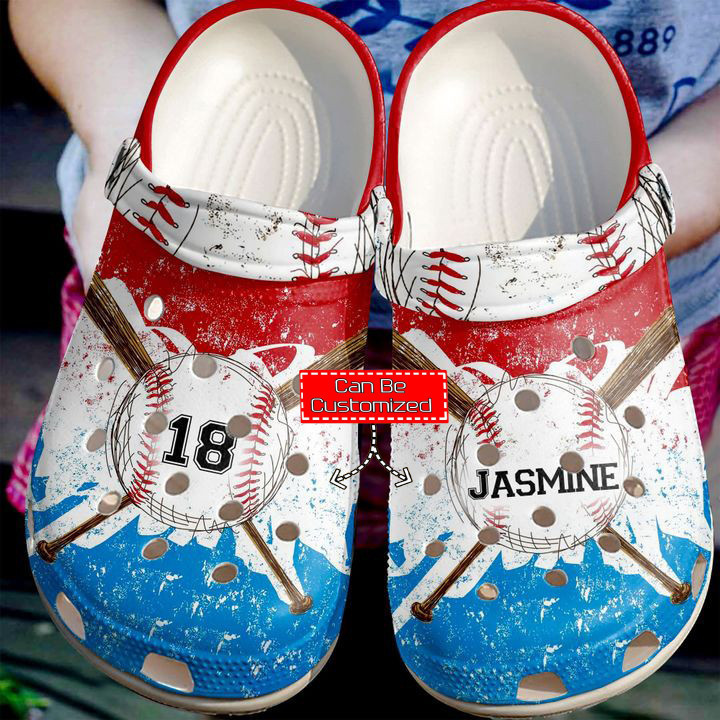 Baseball - Baseball Personalized Watercolor Clog Shoes For Men And Women