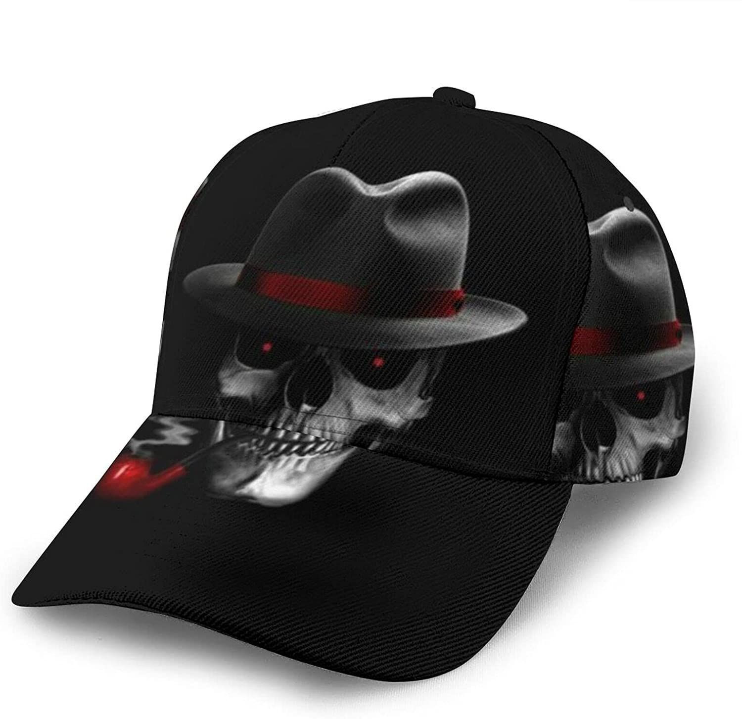 Baseball Cap Black Skull With Hat Smoking Fashion Caps Trucker Hats Sports Hat Trucker Hats Custom Hats Gifts For Men & Women