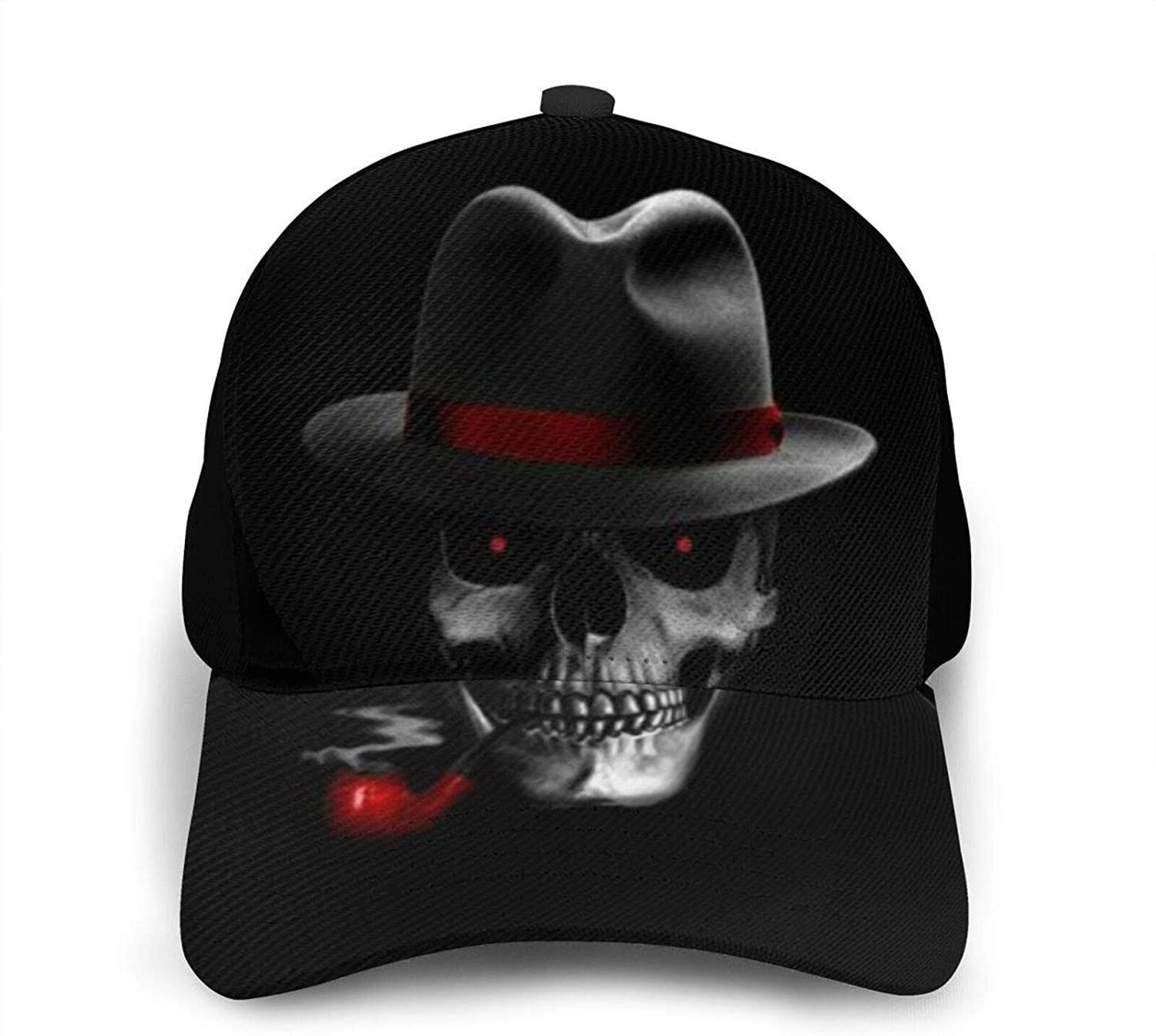 Baseball Cap Black Skull With Hat Smoking Fashion Caps Trucker Hats Sports Hat Trucker Hats Custom Hats Gifts For Men & Women