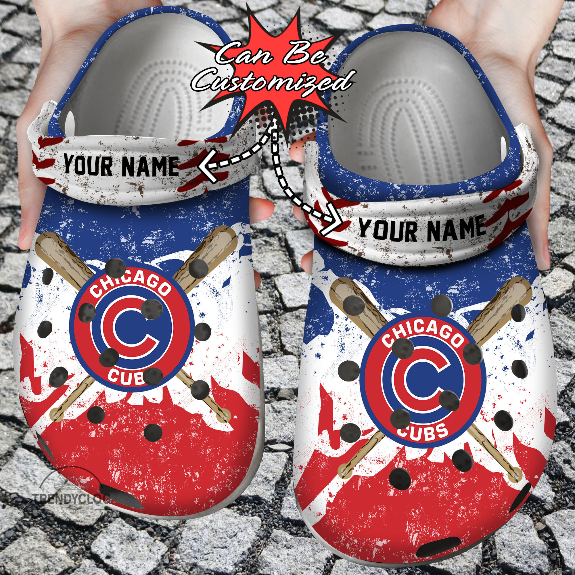 Baseball CCubs Personalized Watercolor New Clog Shoes