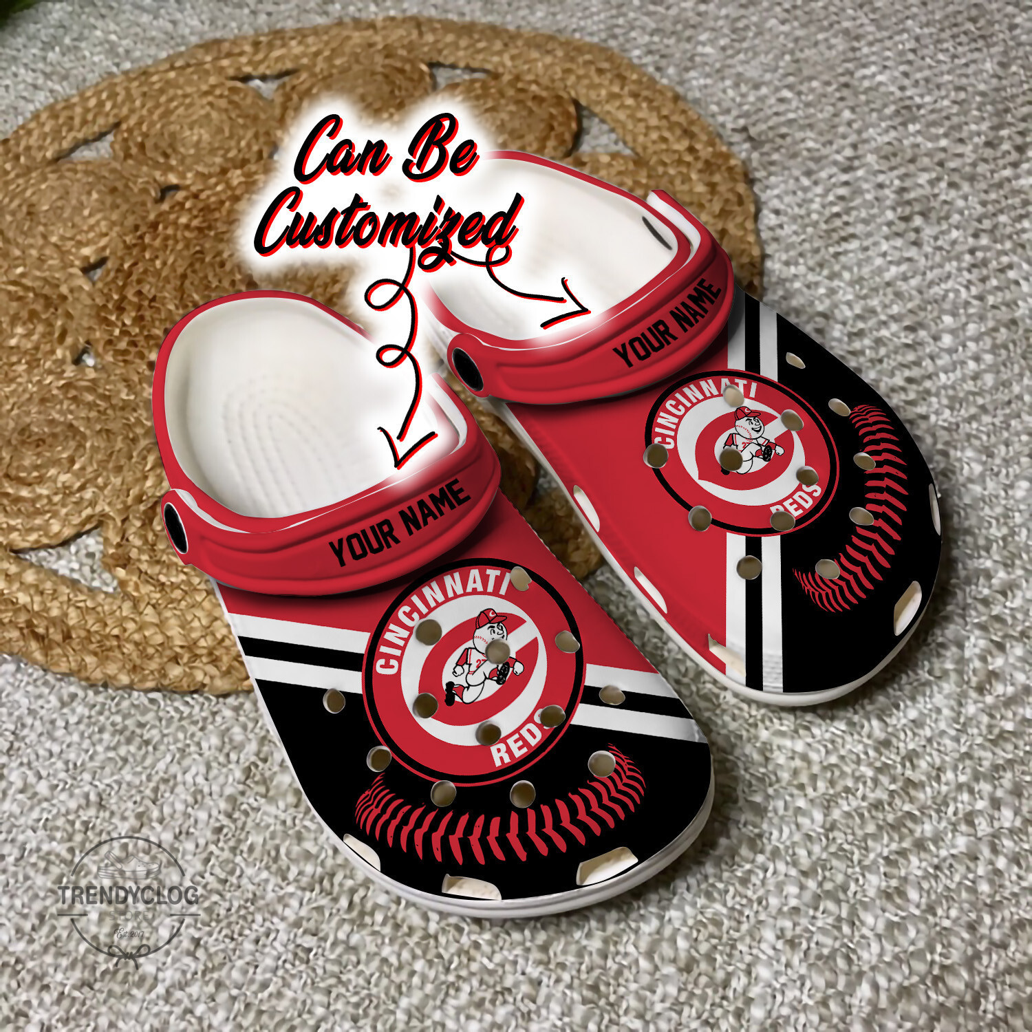 Baseball CReds Personalized Baseball Logo Team Clog Shoes