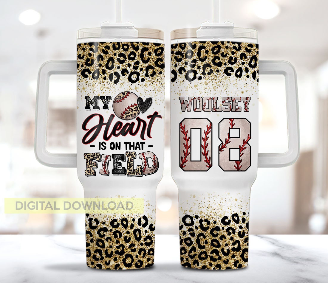 Baseball Glitter Leopard Print Custom Stanley Cup 40 oz 30 oz Tumbler With HandleTVC2301963