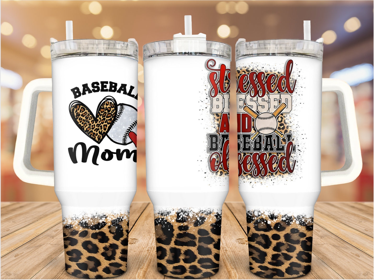 Baseball Leopard Pattern Custom Stanley Cup 40 oz 30 oz Tumbler With HandleTVC2301936