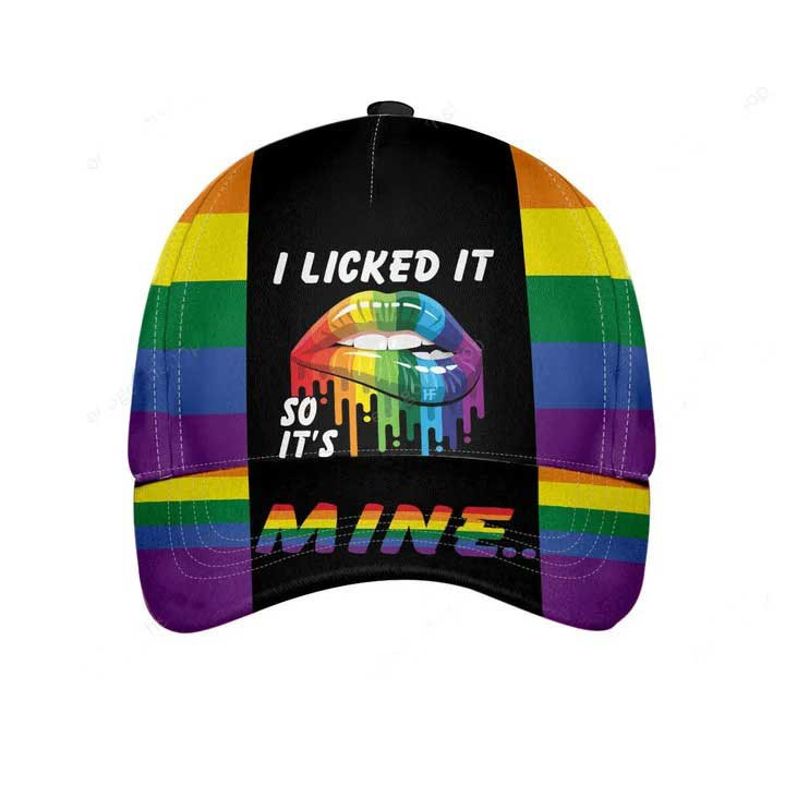 Baseball LGBT Pride 3D All Over Print Cap I Licked It So It's Mine Classic Cap, Lgbt Pride Accessories Trucker Hats Custom Hats Gifts For Men & Women