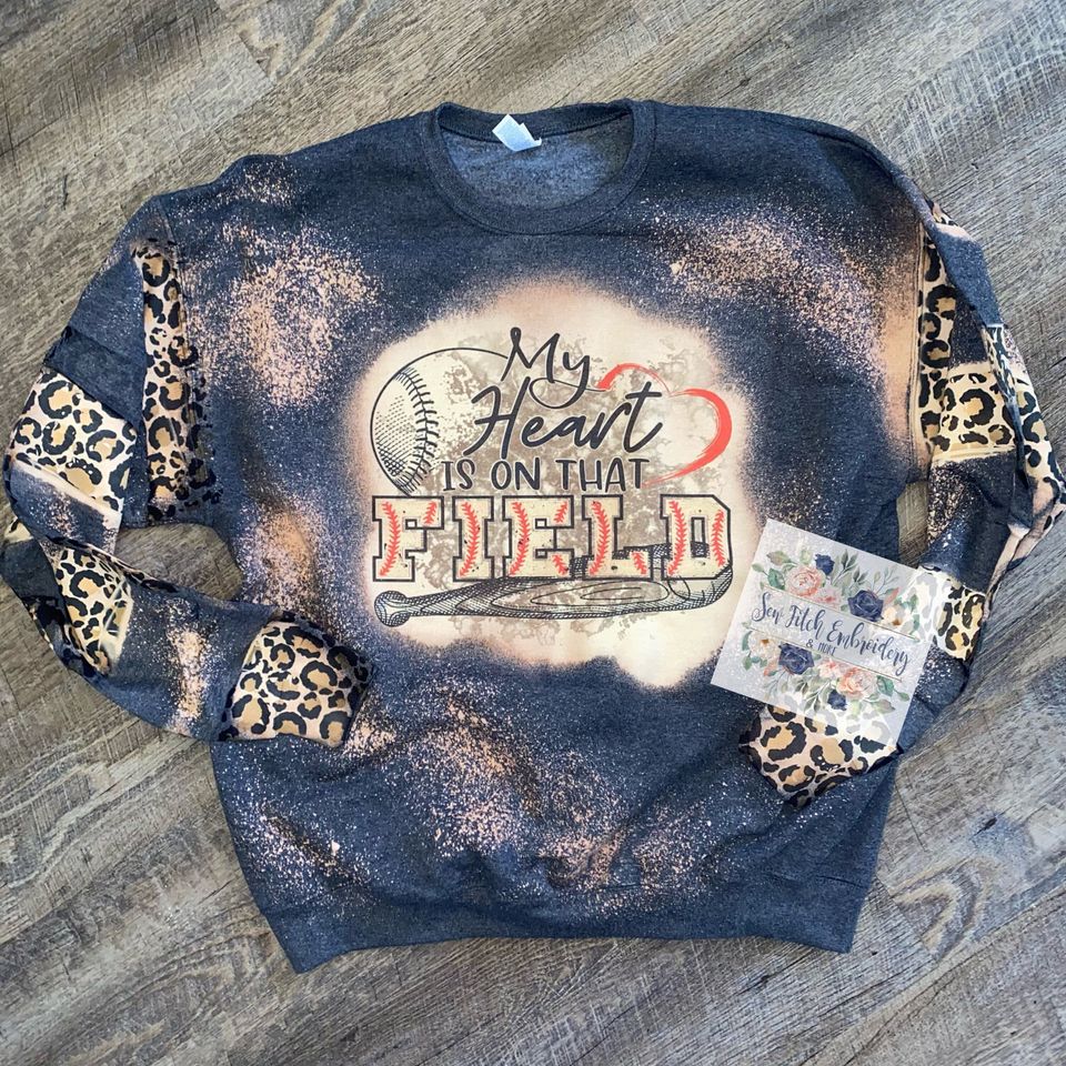 baseball mom bleached sweatshirt