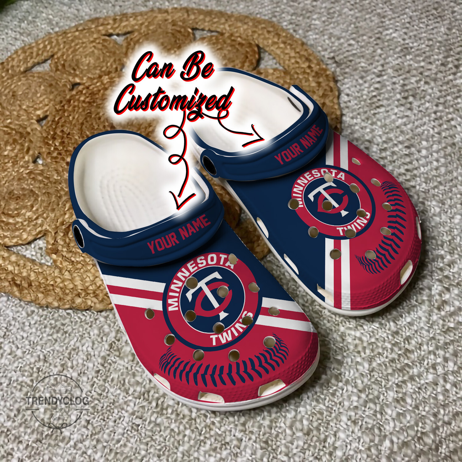 Baseball MTwins Personalized Baseball Logo Team Clog Shoes