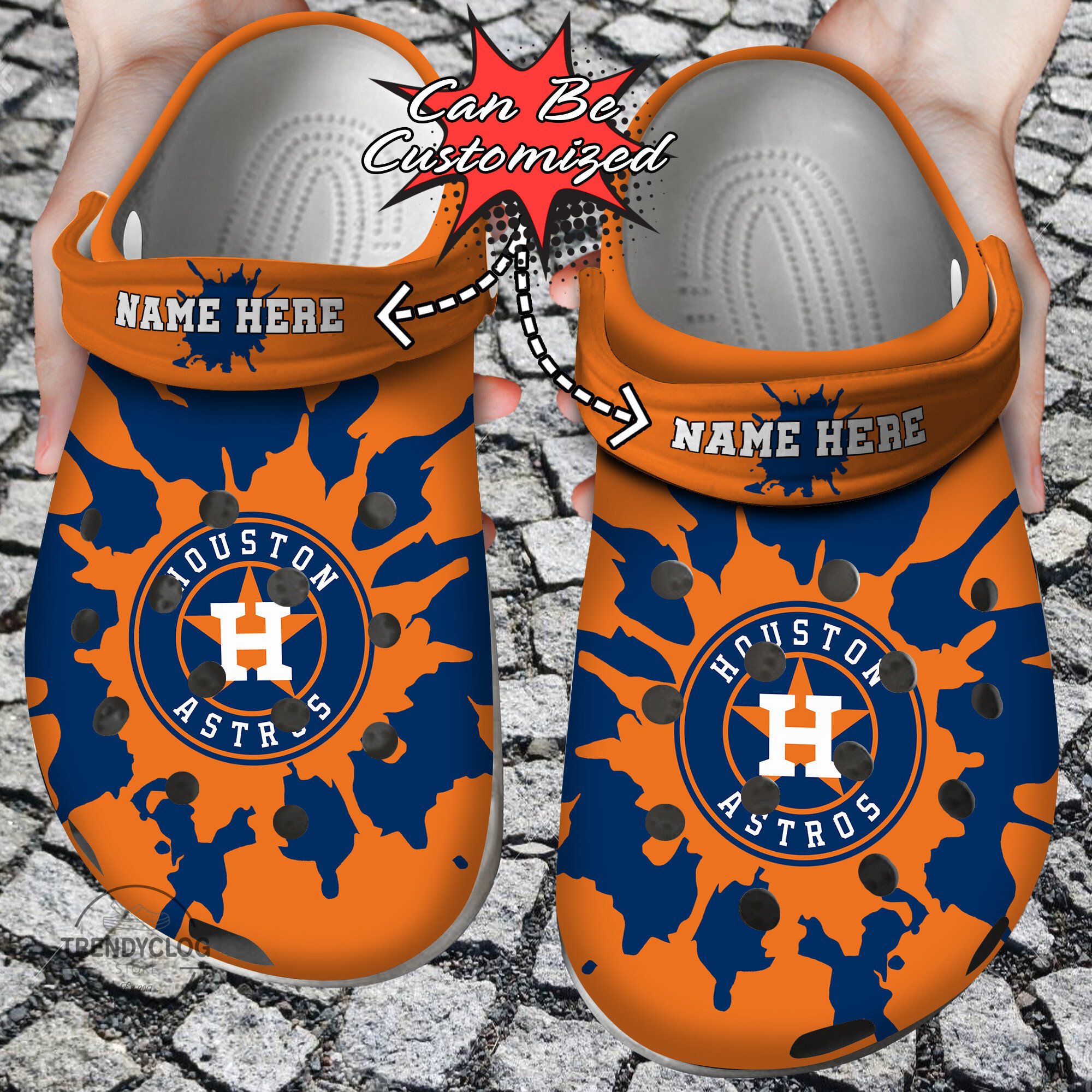 Baseball Personalized HAstros Color Splash Clog Shoes