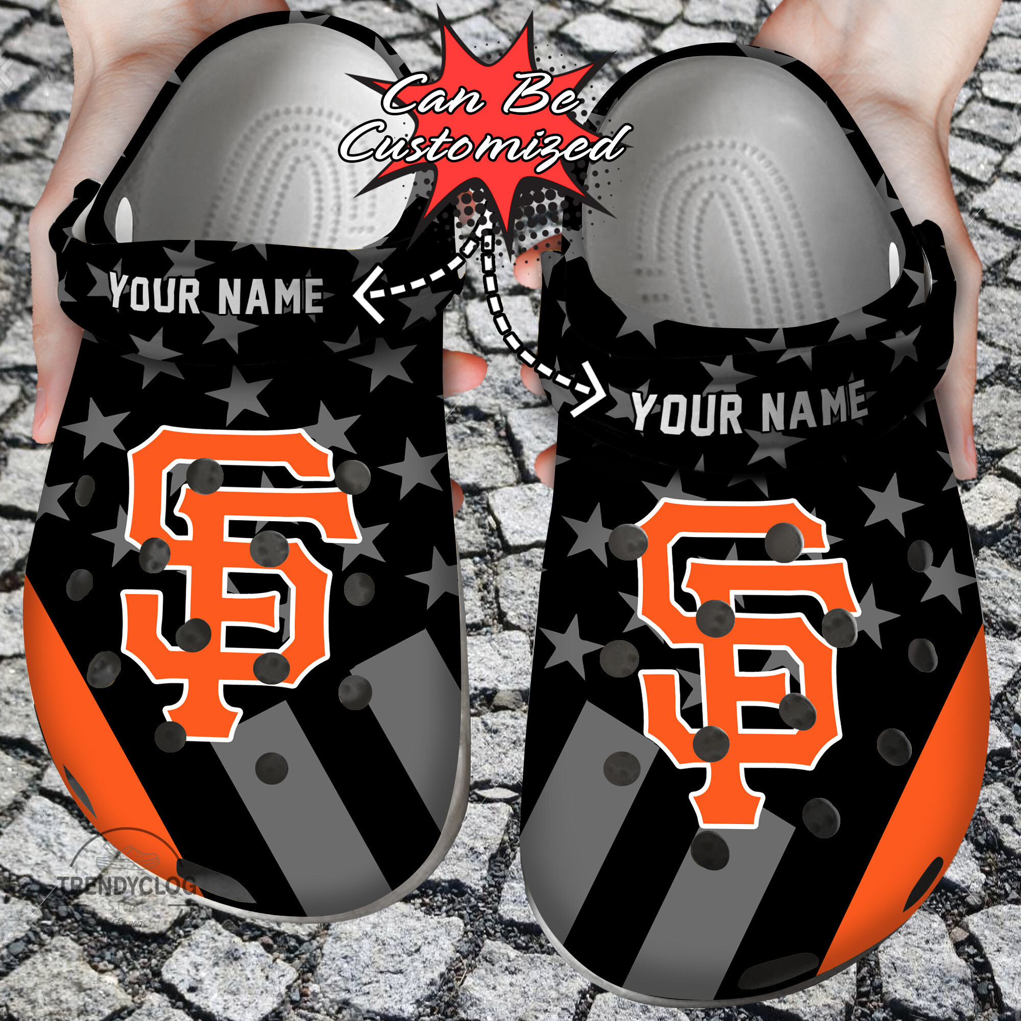 Baseball Personalized SF Giants Star Flag Clog Shoes