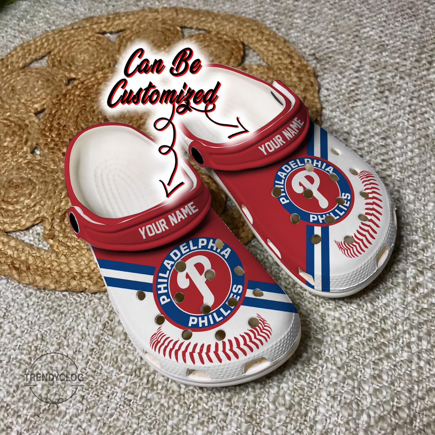 Baseball PPhillies Personalized Baseball Logo Team Clog Shoes